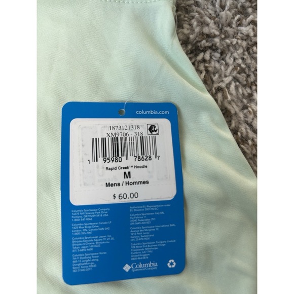 Columbia Rapid Creek Hoodie Omni Shade UPF 50 Sun Shirt Green Mens Medium NWT - Picture 4 of 8